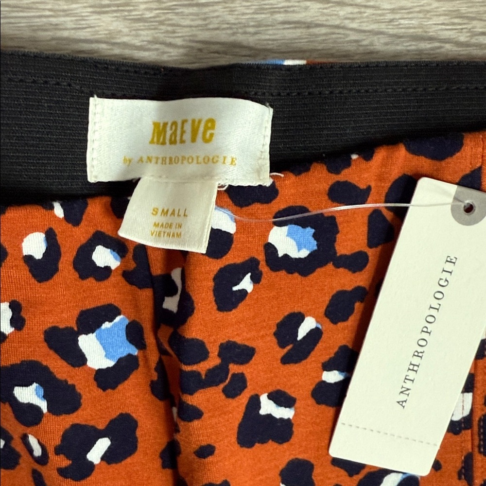 NEW Maeve Anthropologie Leopard Animal Print Flare Kick Pants Small - Picture 9 of 9